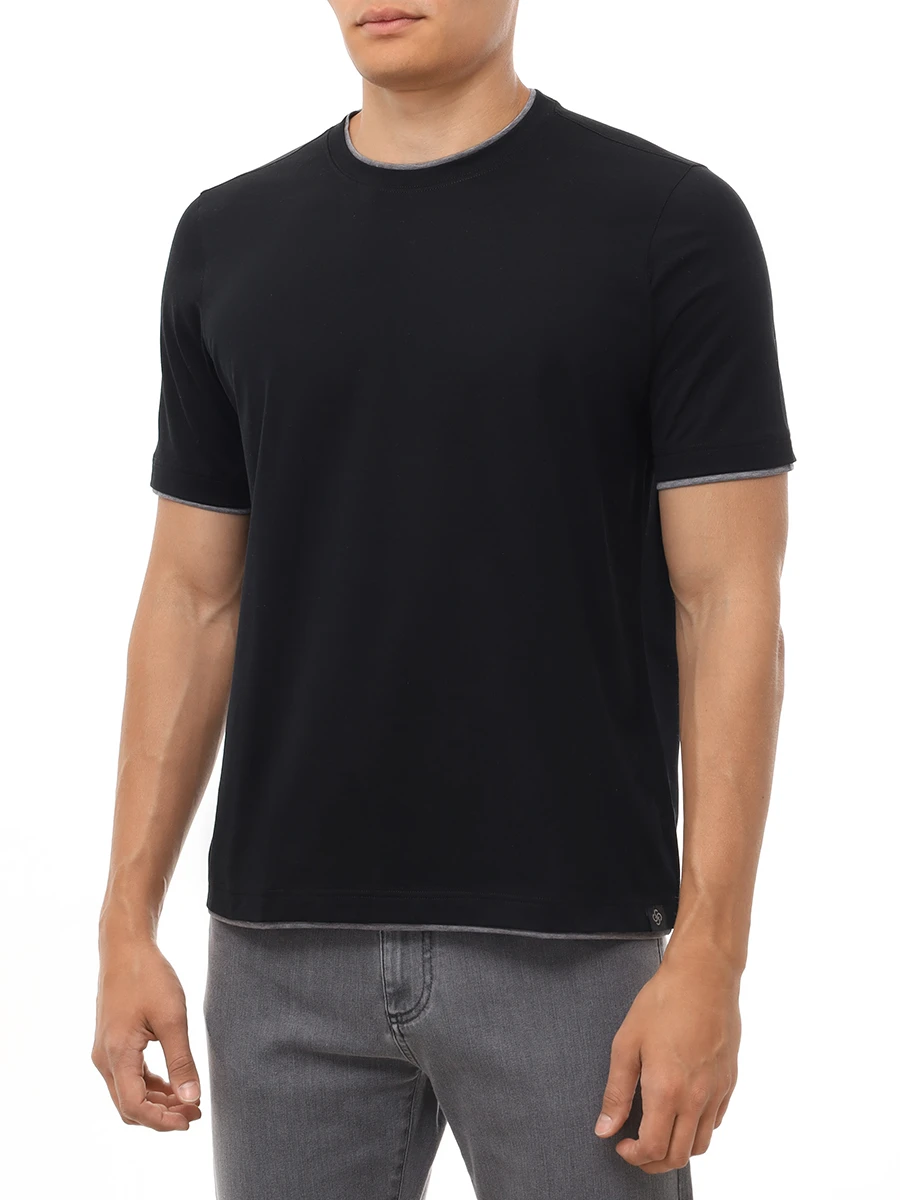 Футболка хлопковая GRAN  SASSO 60123/73710/099 Темно- Черный  Фото 4