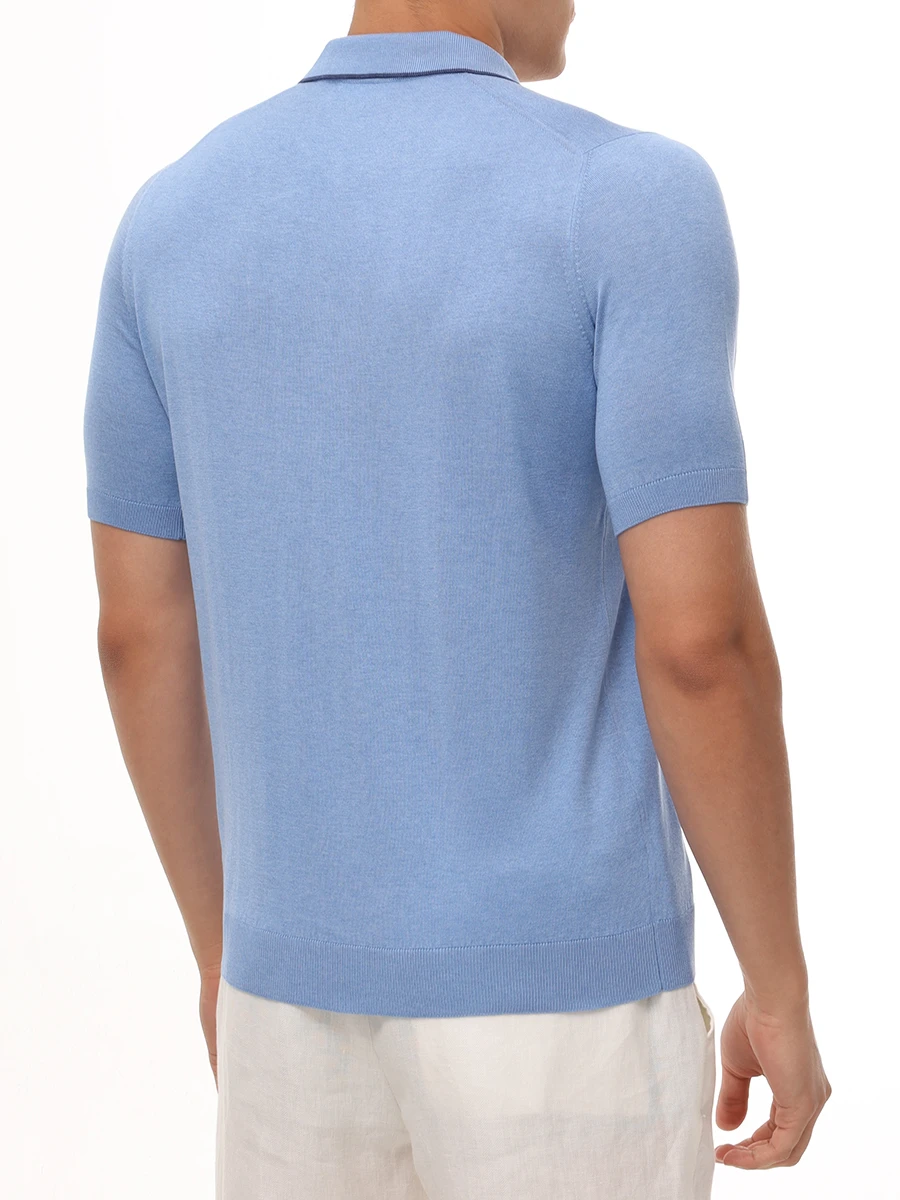 

Поло шелковое, Голубой, 43166/23506/530