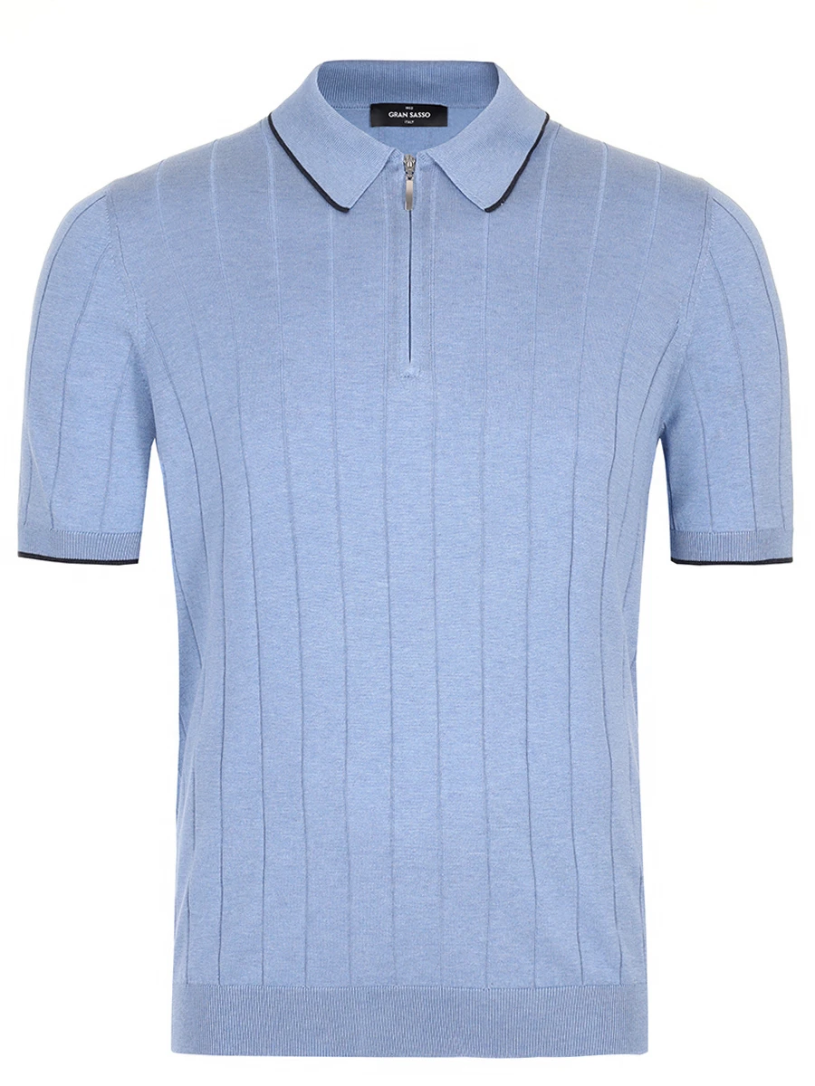 Поло шелковое GRAN  SASSO 43128/23510/530 Голубой 