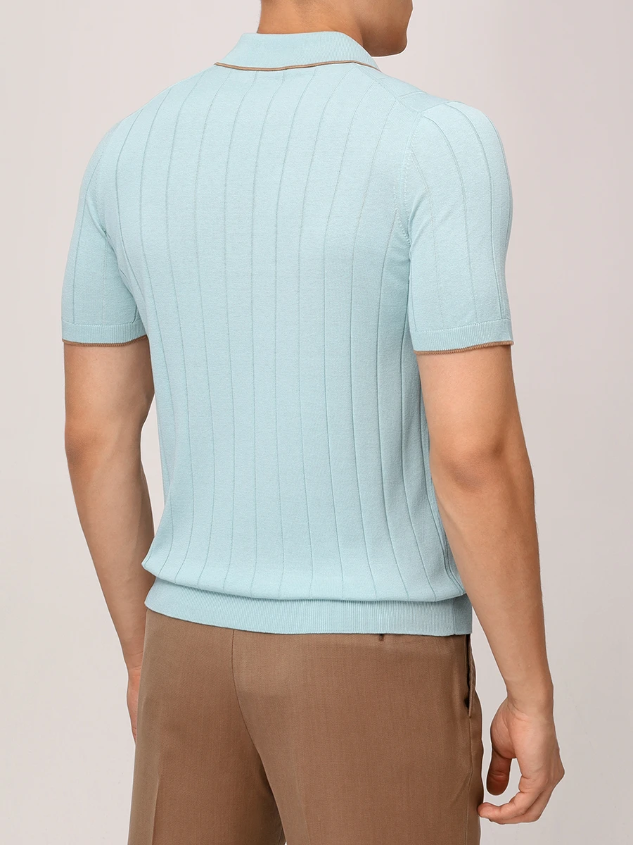 

Поло шелковое, Бирюзовый, 43128/23510/410