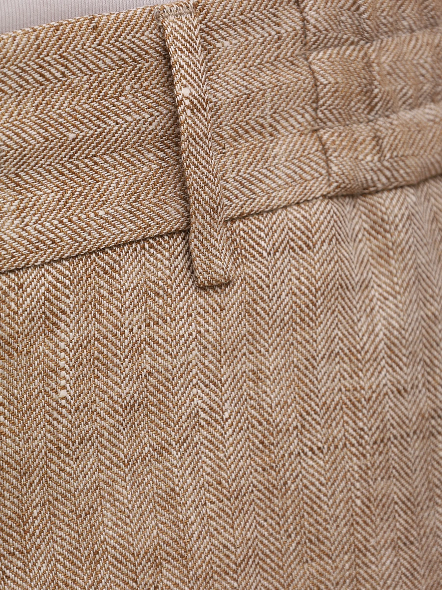 Брюки льняные BERWICH AN1801_DESERT_SPIAGGIA 20 Бежевый  Фото 6