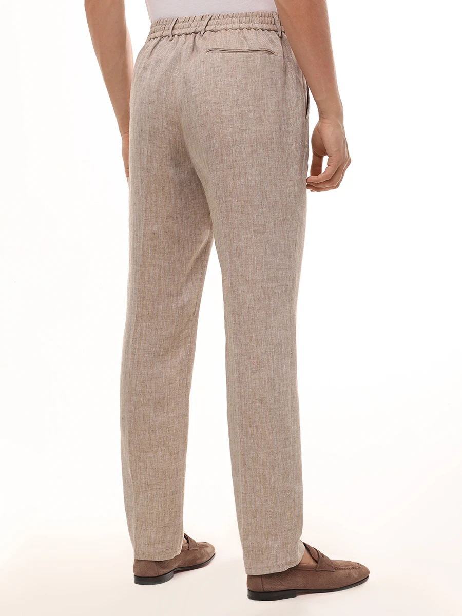 Брюки льняные BERWICH AN1801_DESERT_SPIAGGIA 20 Бежевый  Фото 3