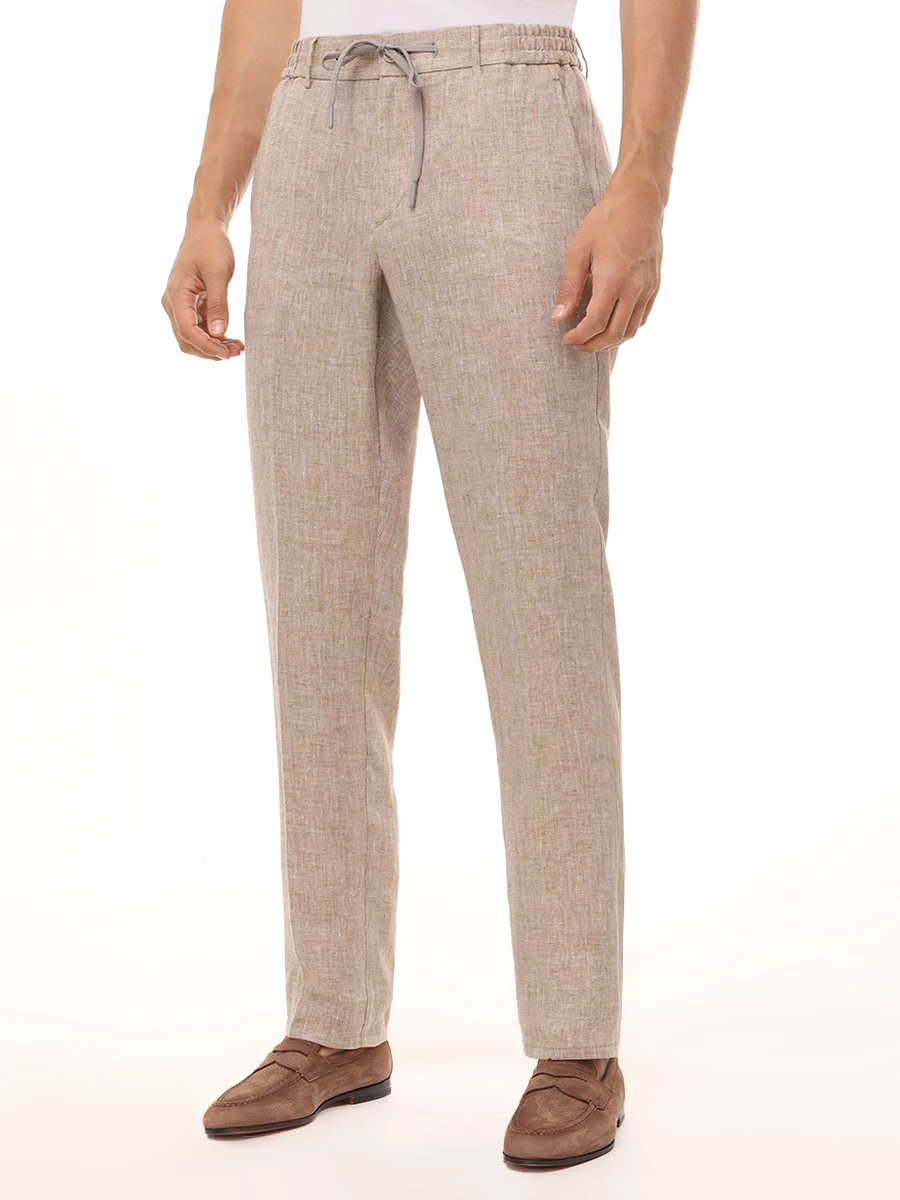 Брюки льняные BERWICH AN1801_DESERT_SPIAGGIA 20 Бежевый  Фото 4