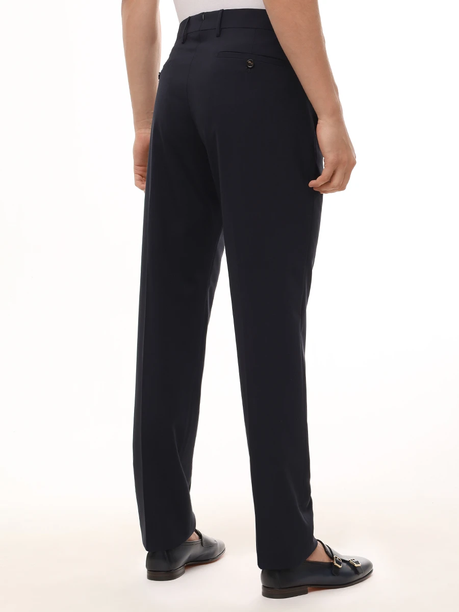 Брюки шерстяные BERWICH FA1755X_BLUE_VULCANO 195 Темно- Синий  Фото 3