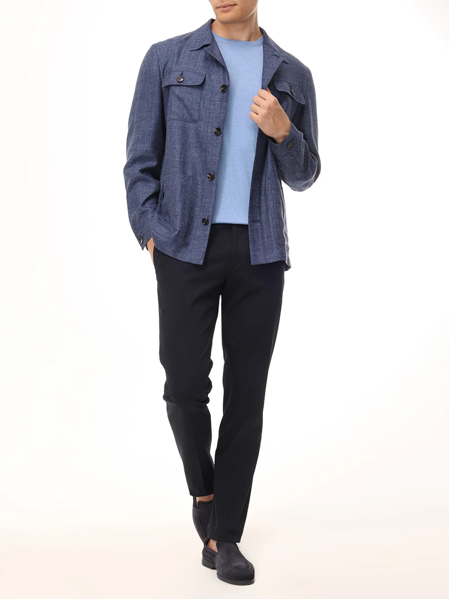 Брюки хлопковые BERWICH CV100BX_NAVY_SC/1 Темно- Синий  Фото 2