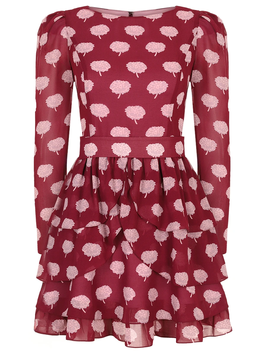 Платье из вискозы JULI TOO Aurora Бордовый 