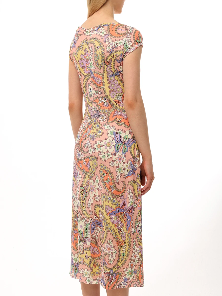 Платье из вискозы ETRO WRHA0223 99IA440X0873 Розовый  Фото 3