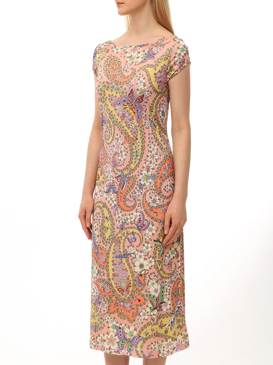 Платье из вискозы ETRO WRHA0223 99IA440X0873 Розовый  Фото 4