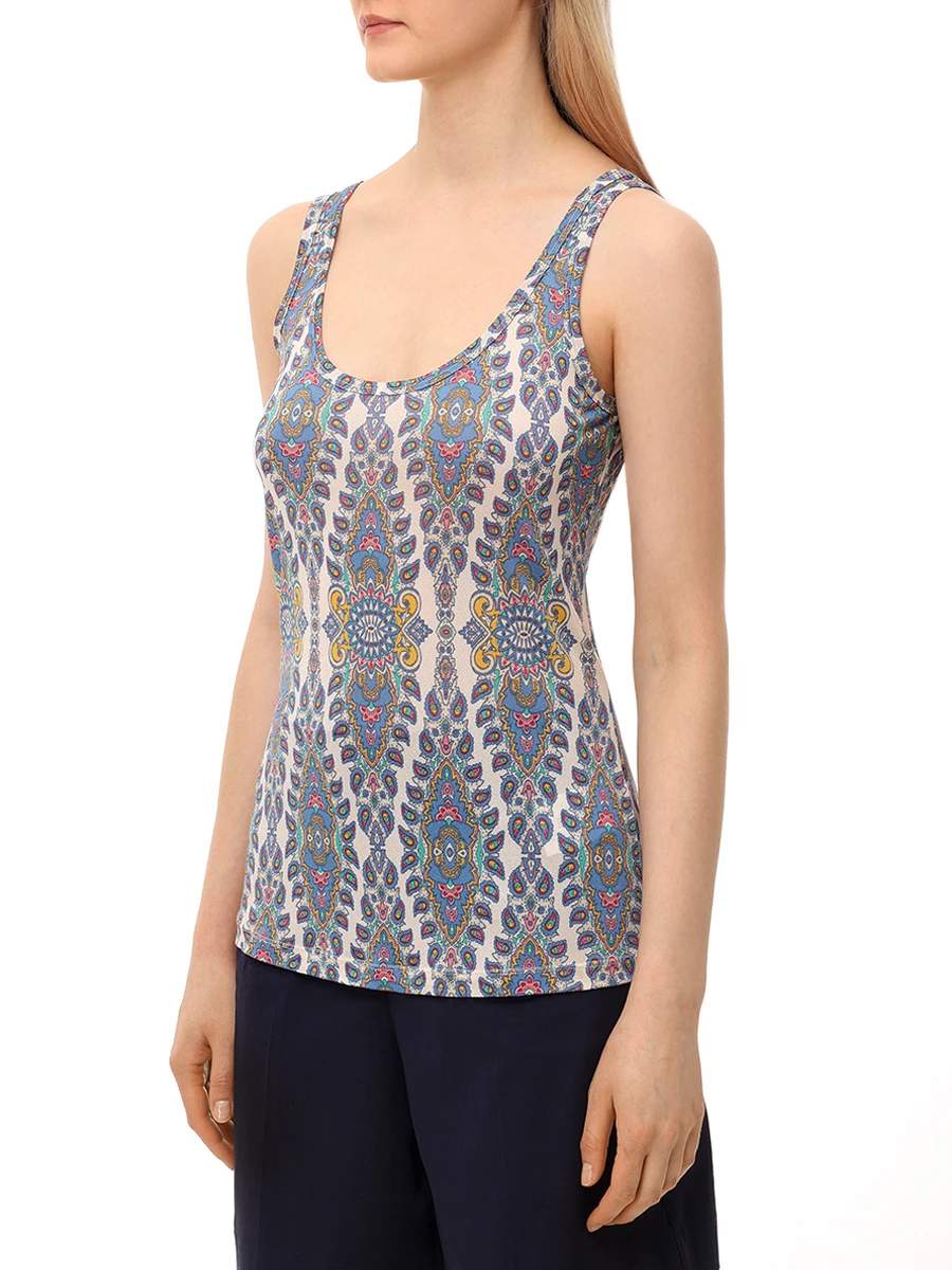 Топ из вискозы ETRO WRJA0102 99IA435X0800 Мультиколор  Фото 4