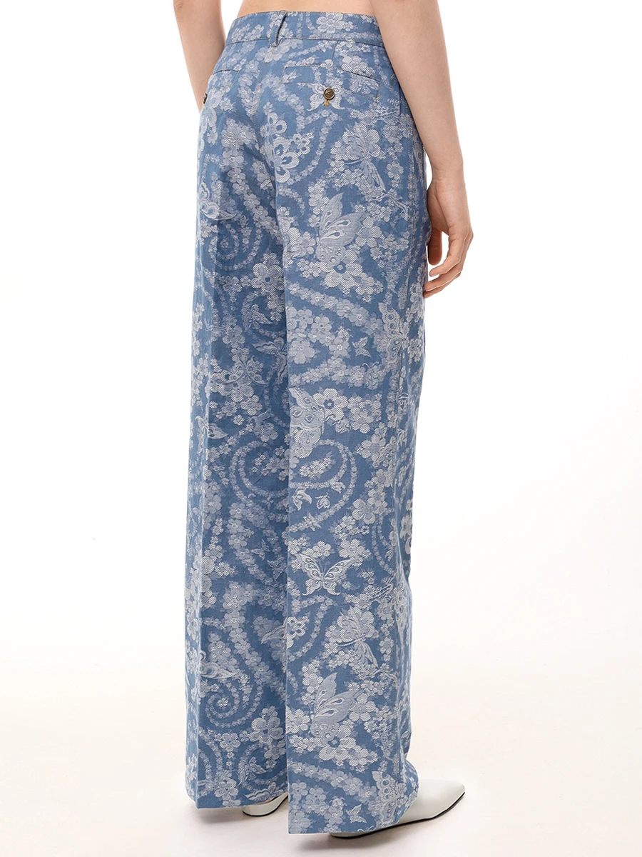 

Джинсы из хлопка и льна, Голубой, WREA0041 99TJEC0S9880