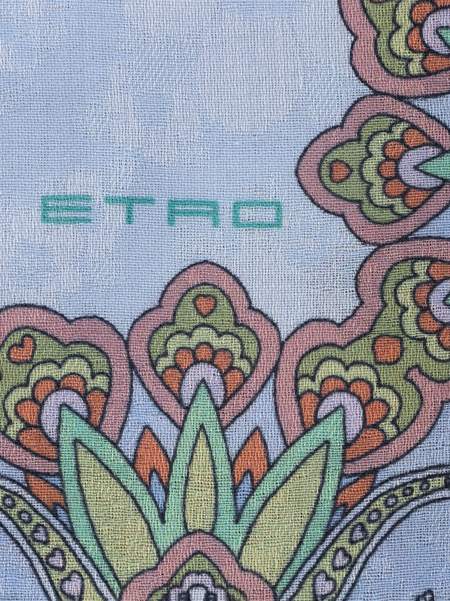 Платок из модала и хлопка ETRO WAYA0001 AV588X0874 Сиреневый  Фото 3
