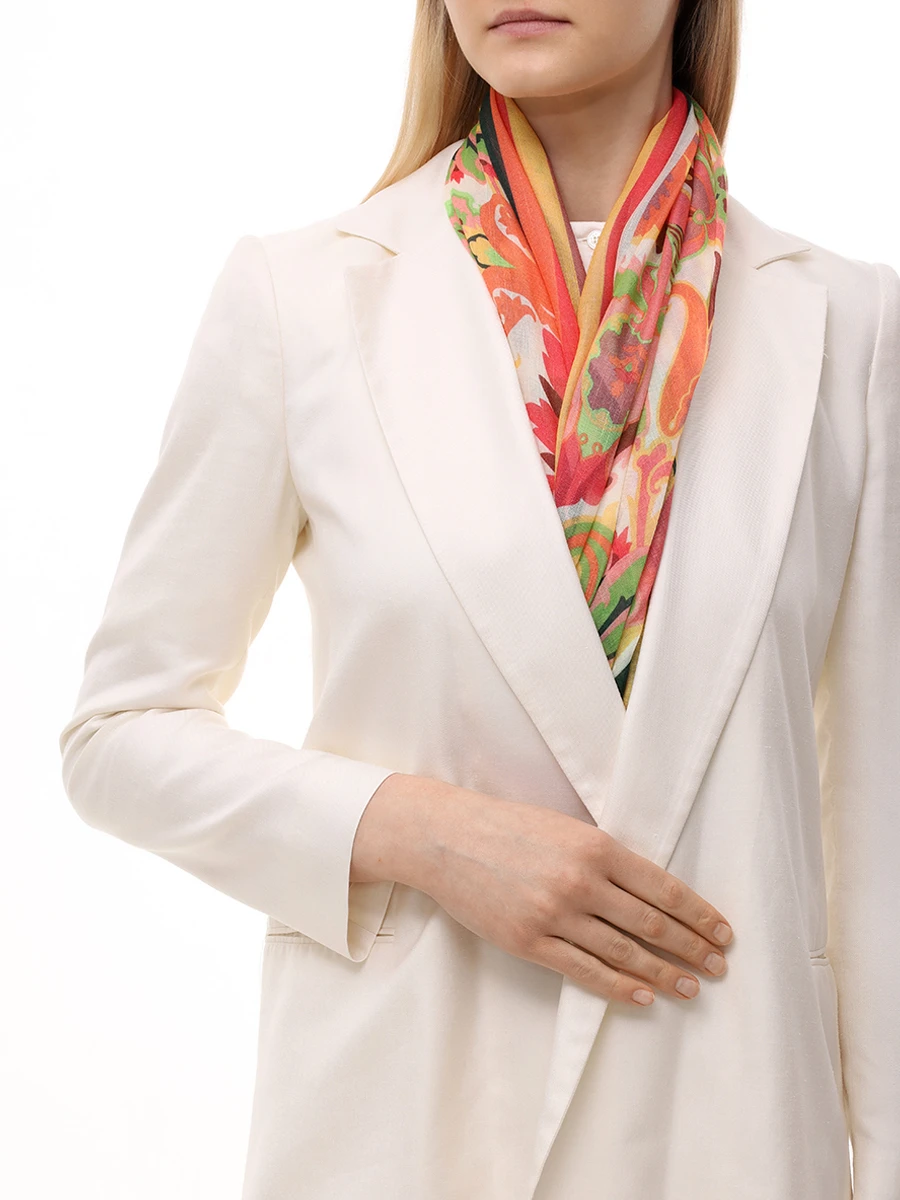 Платок из модала и хлопка ETRO WAYA0001 AK687X0805 Зеленый  Фото 2