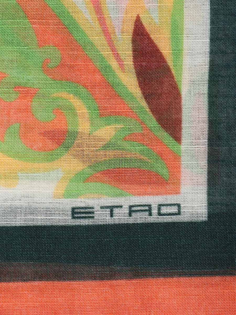 Платок из модала и хлопка ETRO WAYA0001 AK687X0805 Зеленый  Фото 3