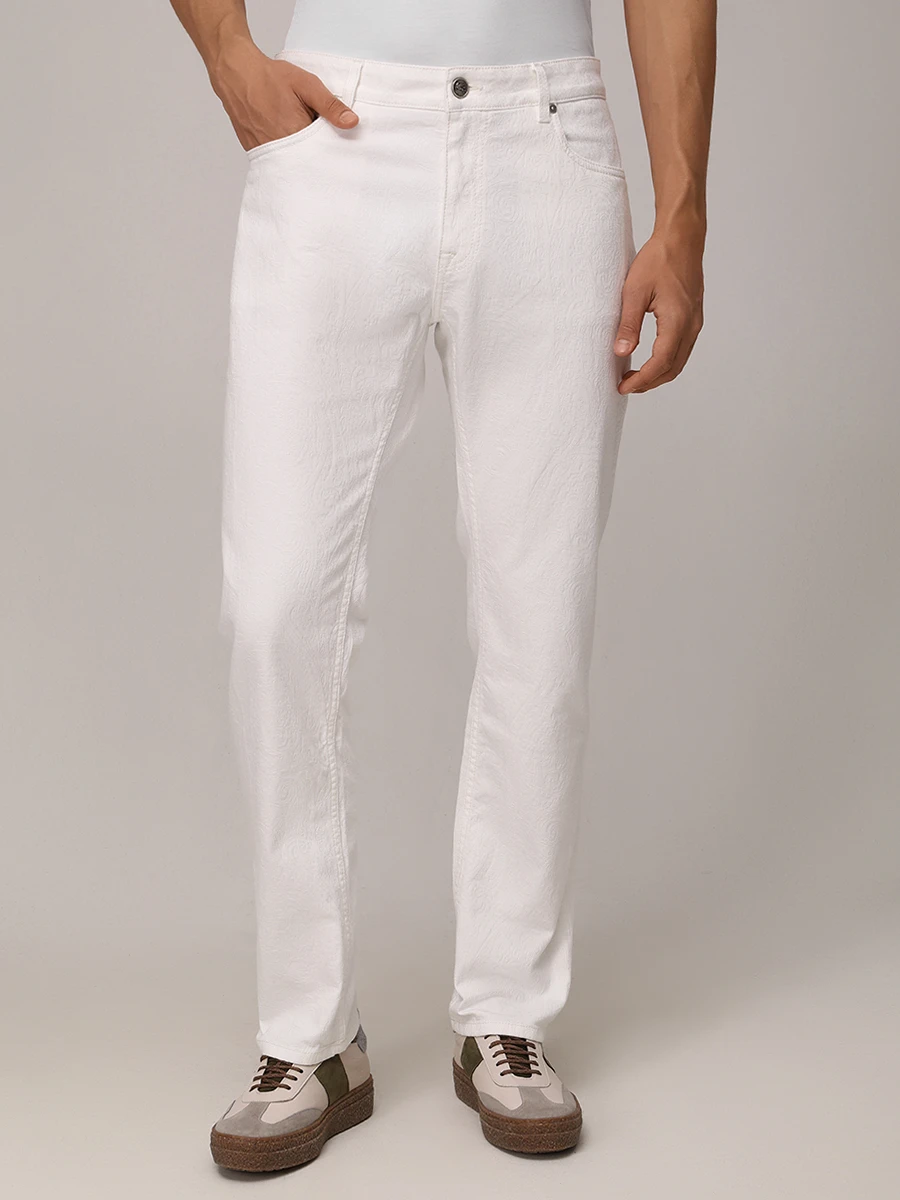 Джинсы Regular Fit хлопковые ETRO MRNB0004 99TTE21S9097 Белый  Фото 4
