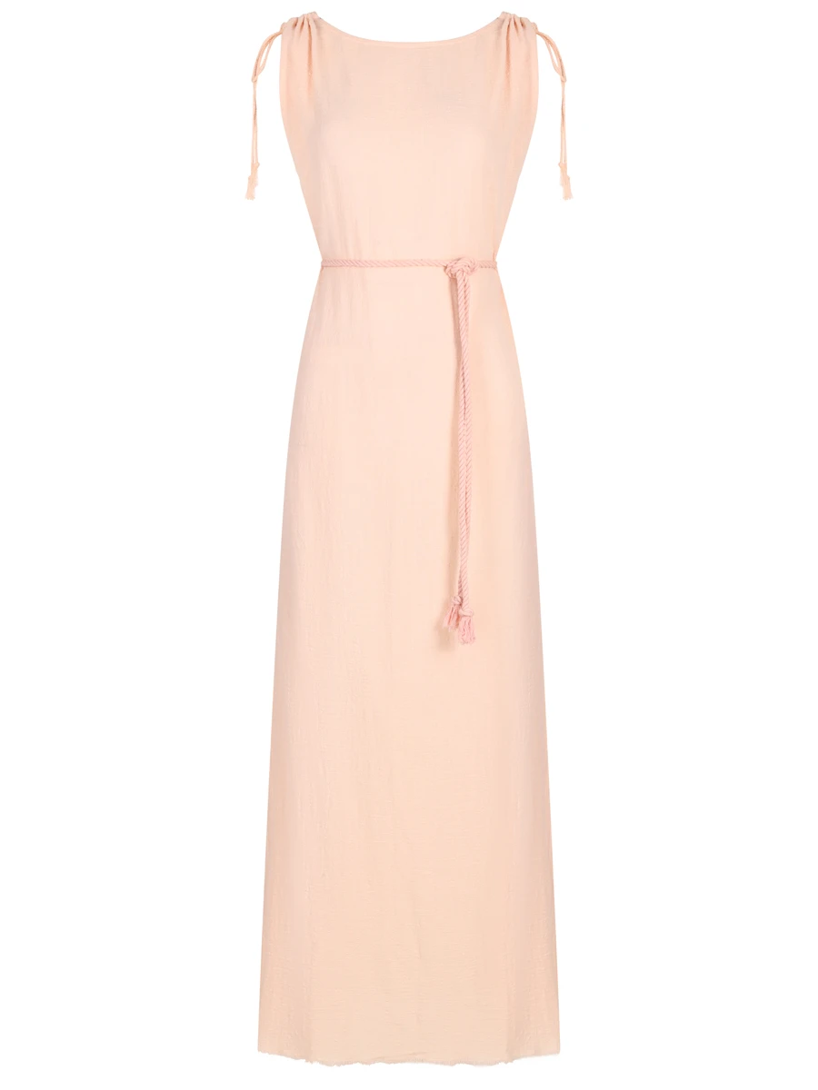 Платье хлопковое MAISON SAINT JULIEN Alexandrie long dress round neck deep u back Бежевый 