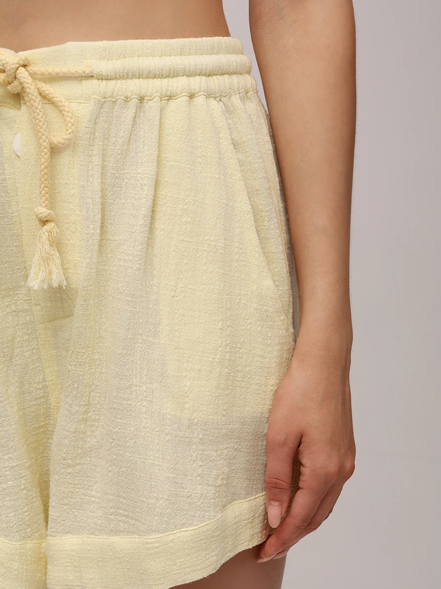 Шорты хлопковые MAISON SAINT JULIEN Bonifacio short Желтый  Фото 6