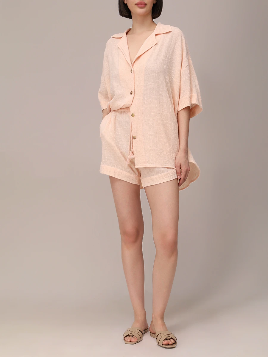 Шорты хлопковые MAISON SAINT JULIEN Bonifacio short Розовый  Фото 2