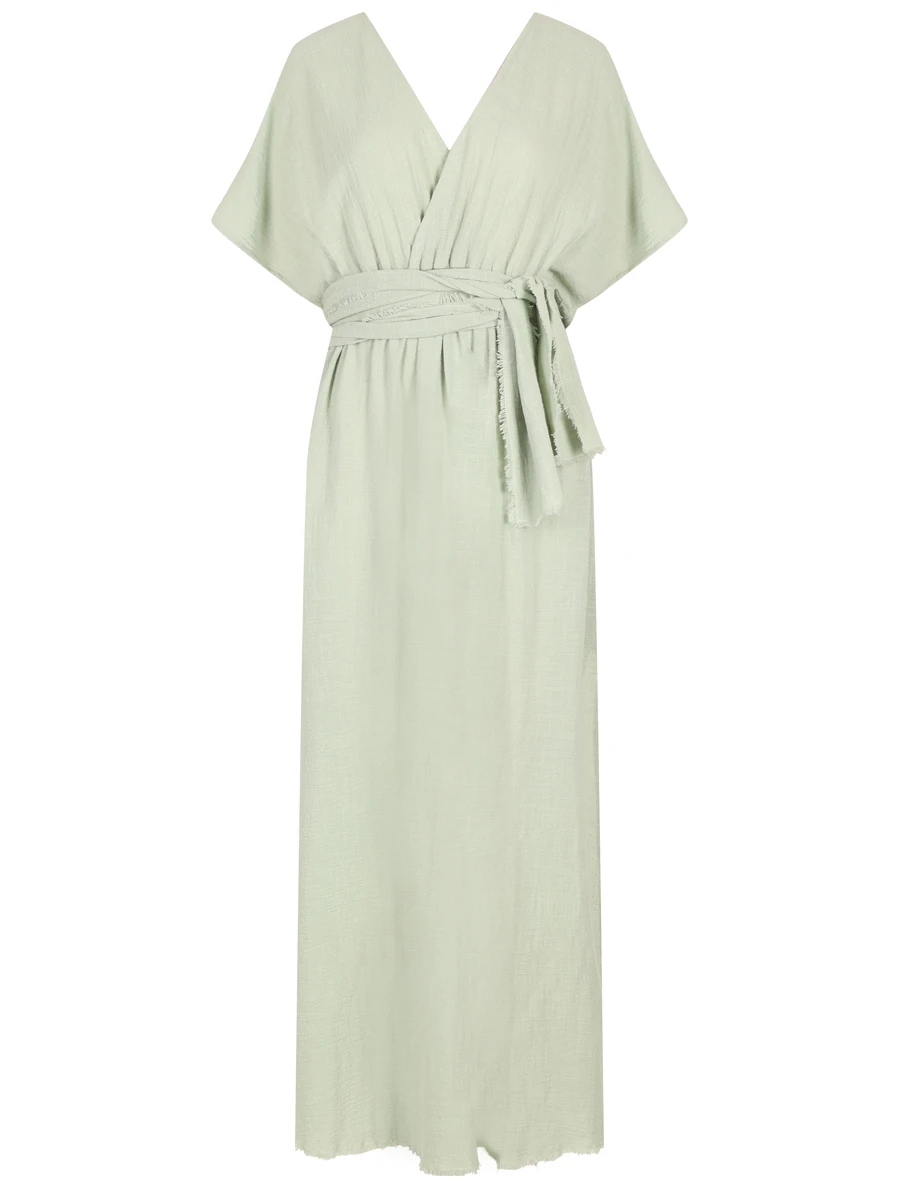 Платье хлопковое MAISON SAINT JULIEN Empire long resort dress Зеленый 