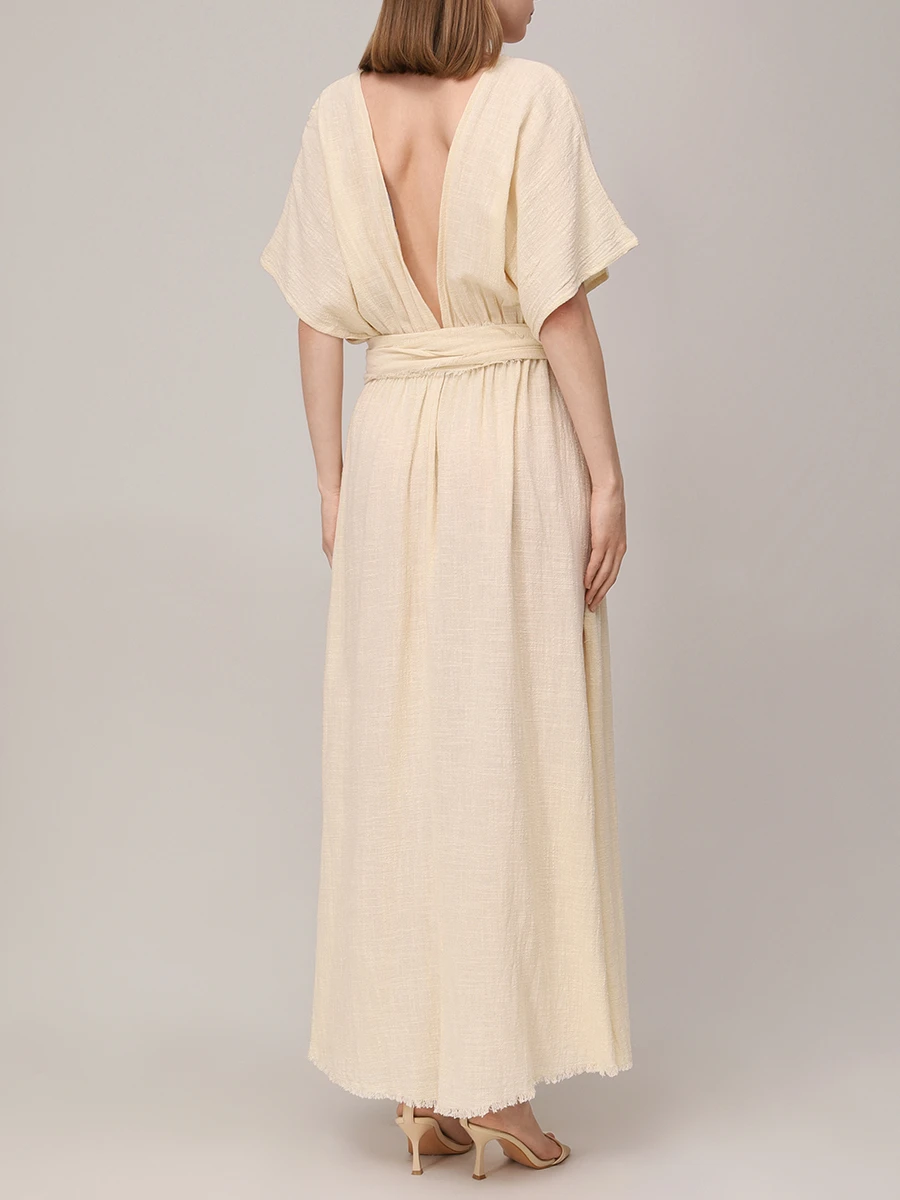 Платье хлопковое MAISON SAINT JULIEN Empire long resort dress Кремовый  Фото 3