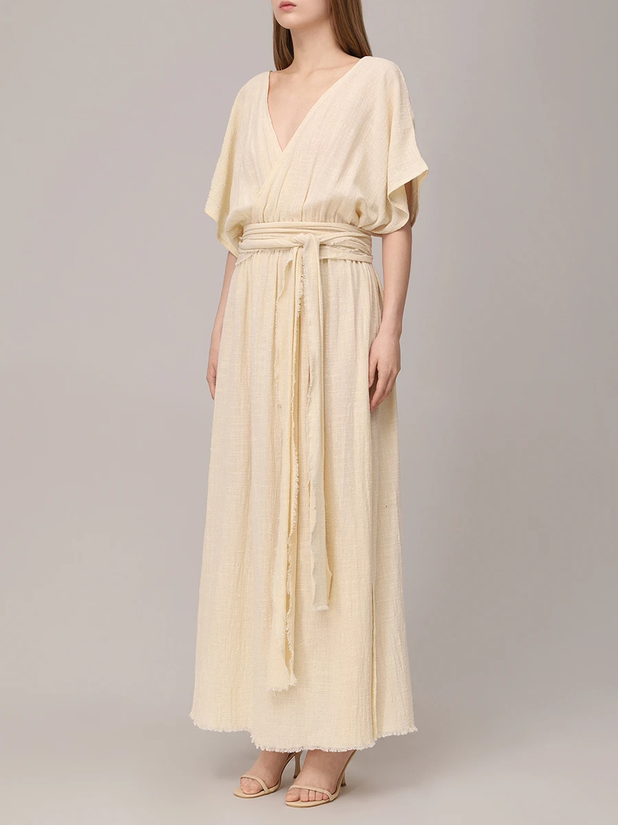 Платье хлопковое MAISON SAINT JULIEN Empire long resort dress Кремовый  Фото 4
