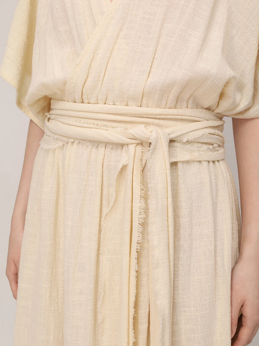 Платье хлопковое MAISON SAINT JULIEN Empire long resort dress Кремовый  Фото 5