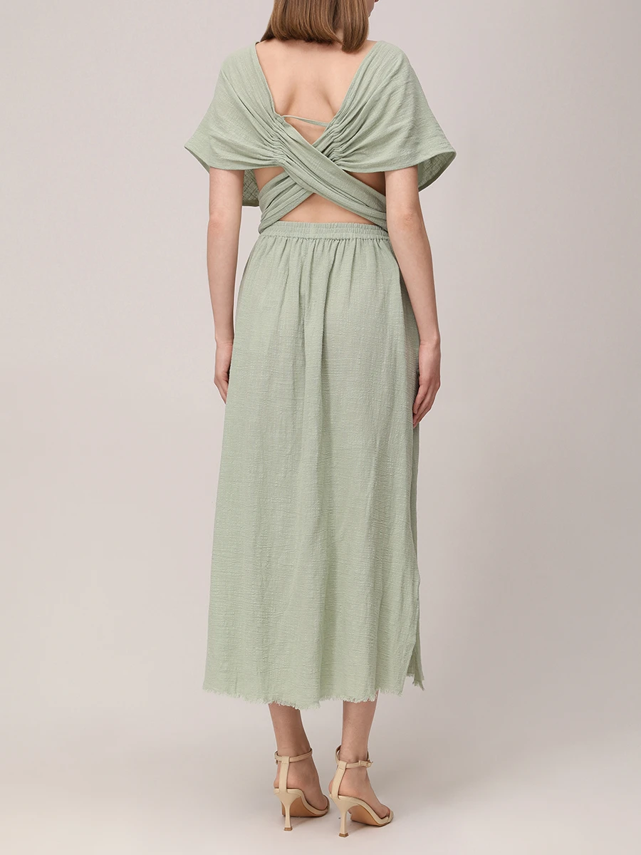 

Платье хлопковое, Зеленый, Empire long strap dress