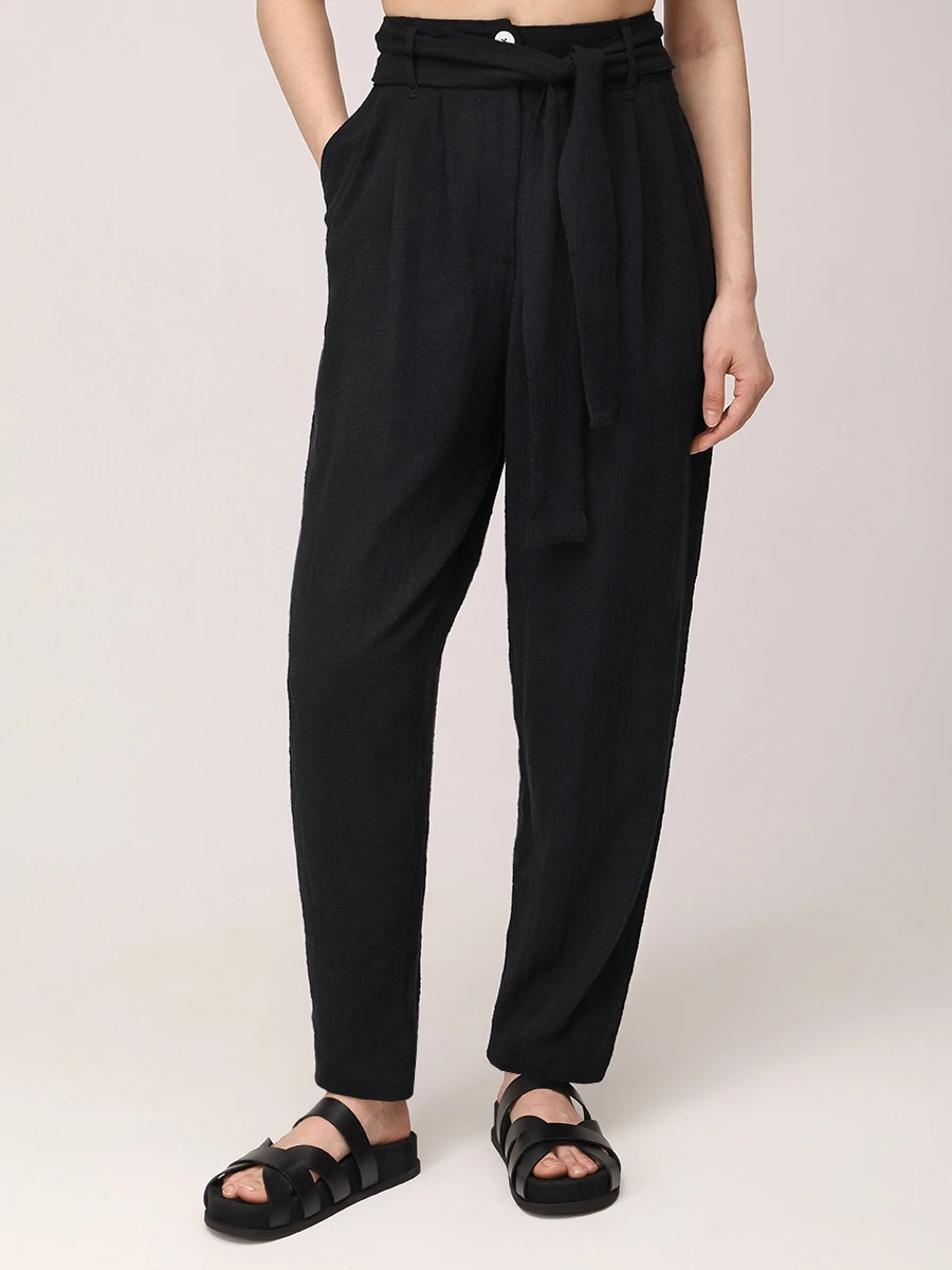 Брюки хлопковые MAISON SAINT JULIEN Havana pant Черный  Фото 4