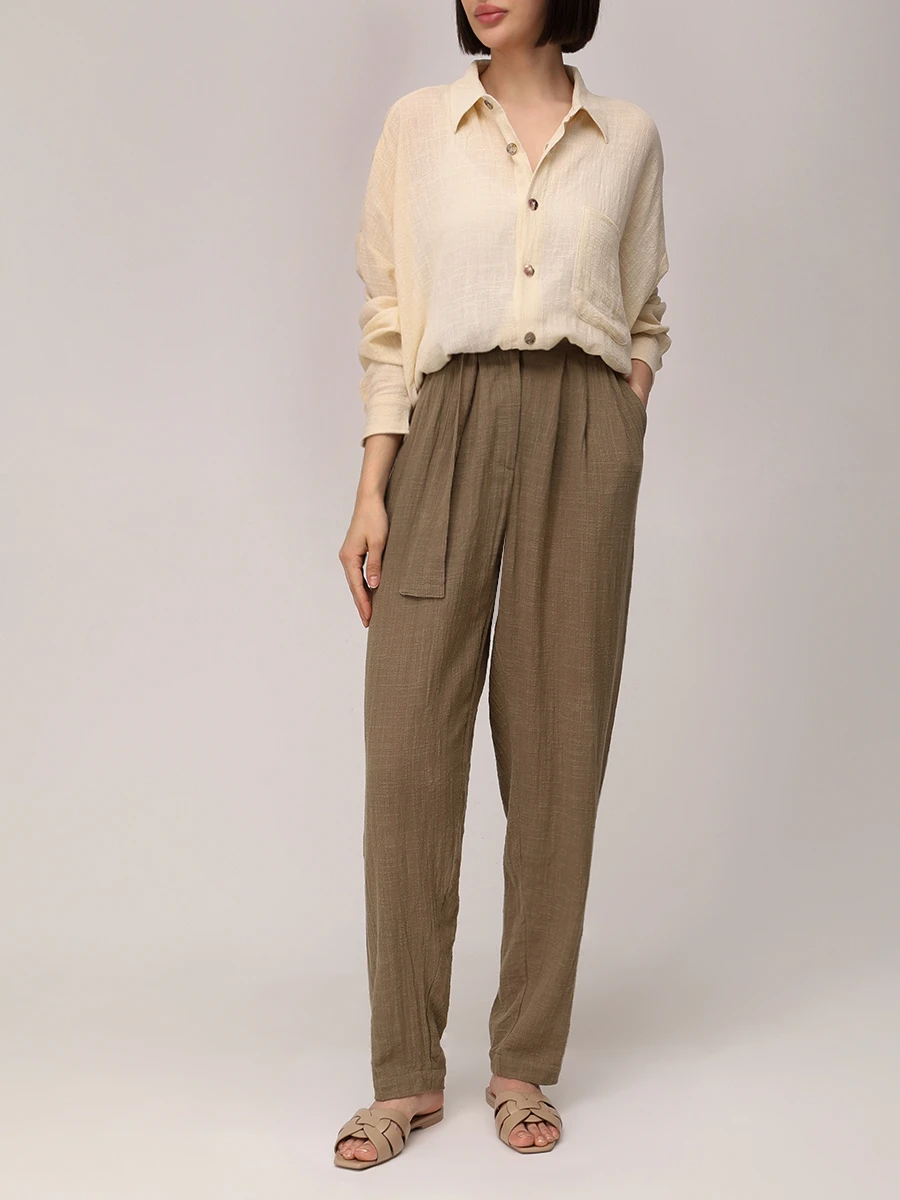 Брюки хлопковые MAISON SAINT JULIEN Havana pant Хаки  Фото 2