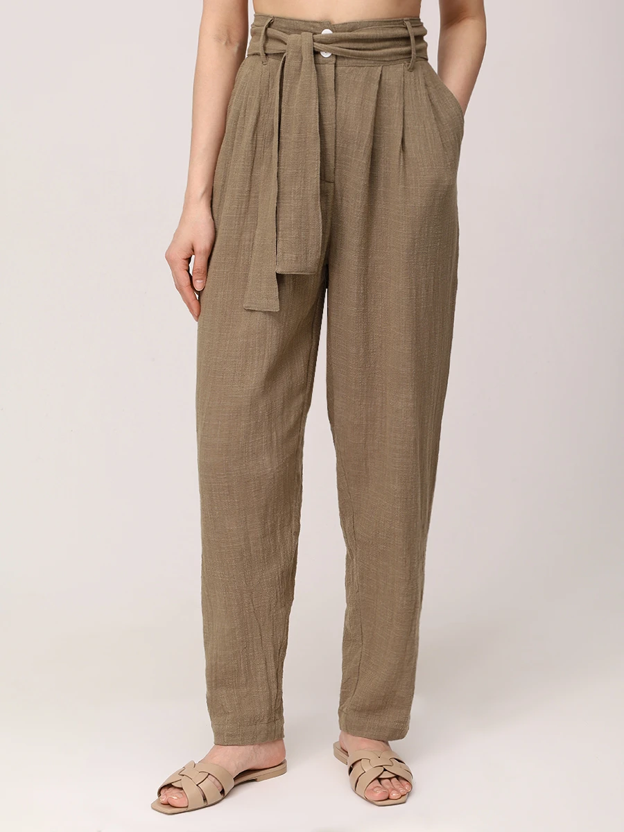 Брюки хлопковые MAISON SAINT JULIEN Havana pant Хаки  Фото 4