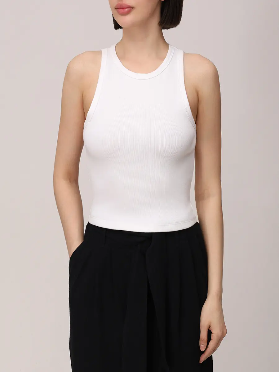 Топ хлопковый MAISON SAINT JULIEN Havana tank top Белый  Фото 4