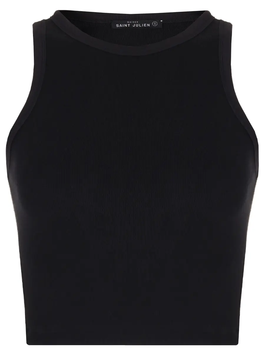 Топ хлопковый MAISON SAINT JULIEN Havana tank top Черный 