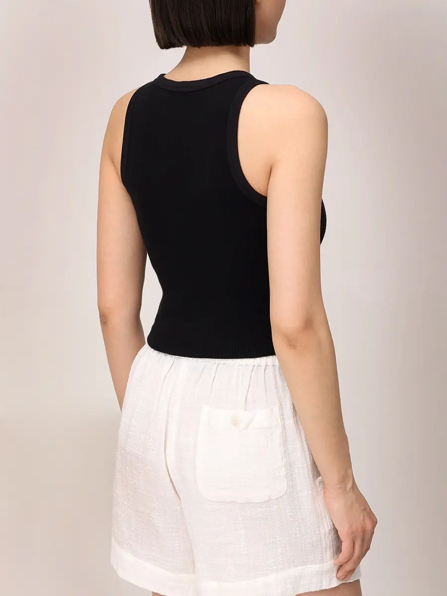 Топ хлопковый MAISON SAINT JULIEN Havana tank top Черный  Фото 3
