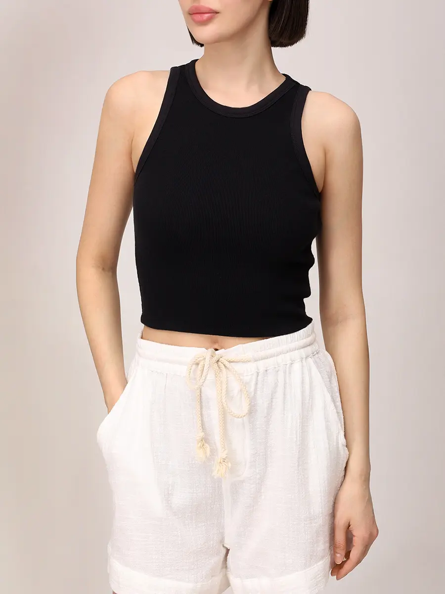Топ хлопковый MAISON SAINT JULIEN Havana tank top Черный  Фото 4
