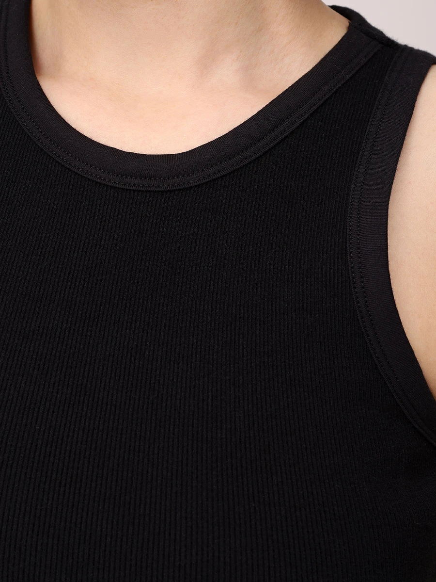 Топ хлопковый MAISON SAINT JULIEN Havana tank top Черный  Фото 5