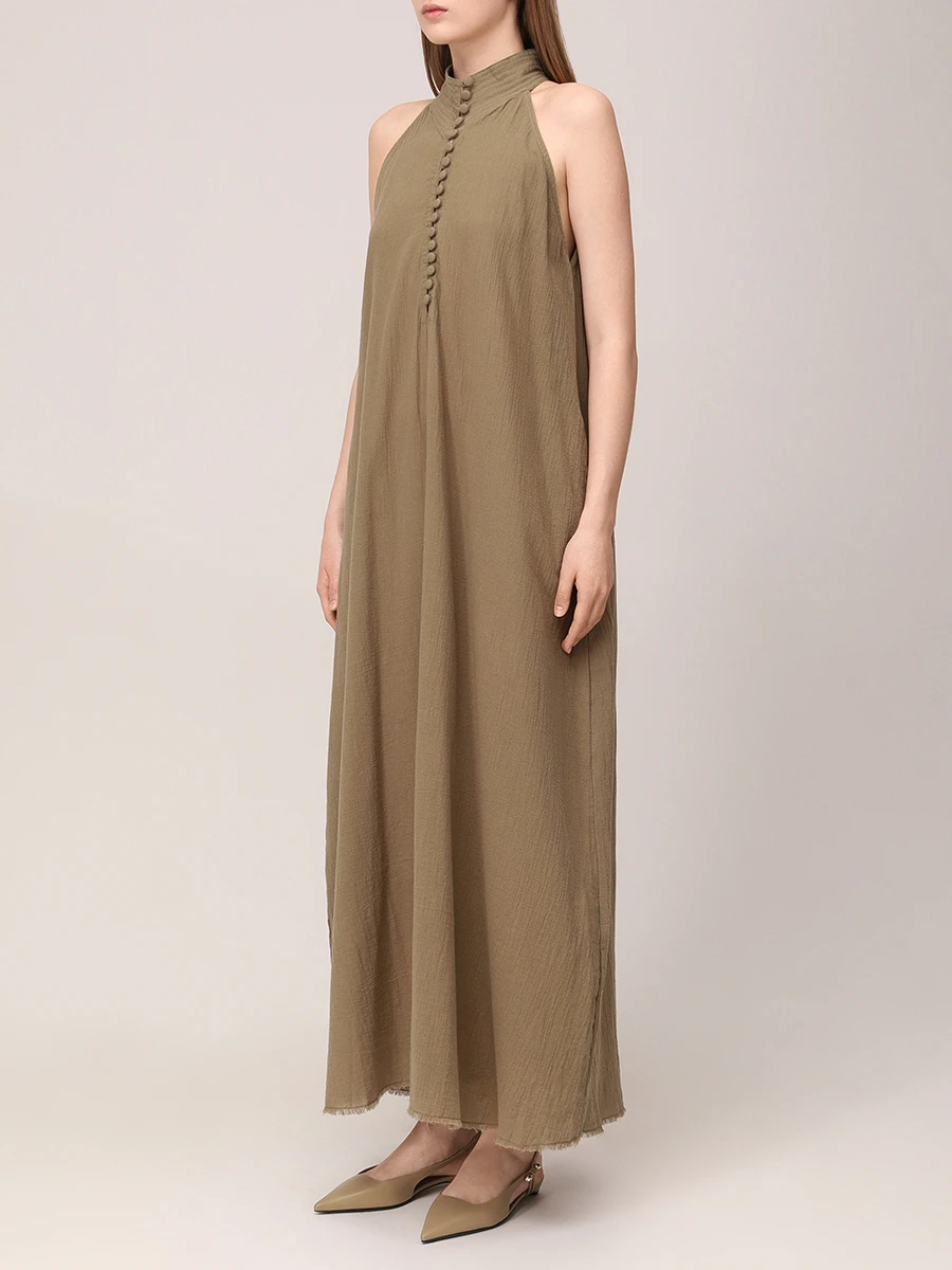 Платье хлопковое MAISON SAINT JULIEN Isola bella dress Хаки  Фото 4