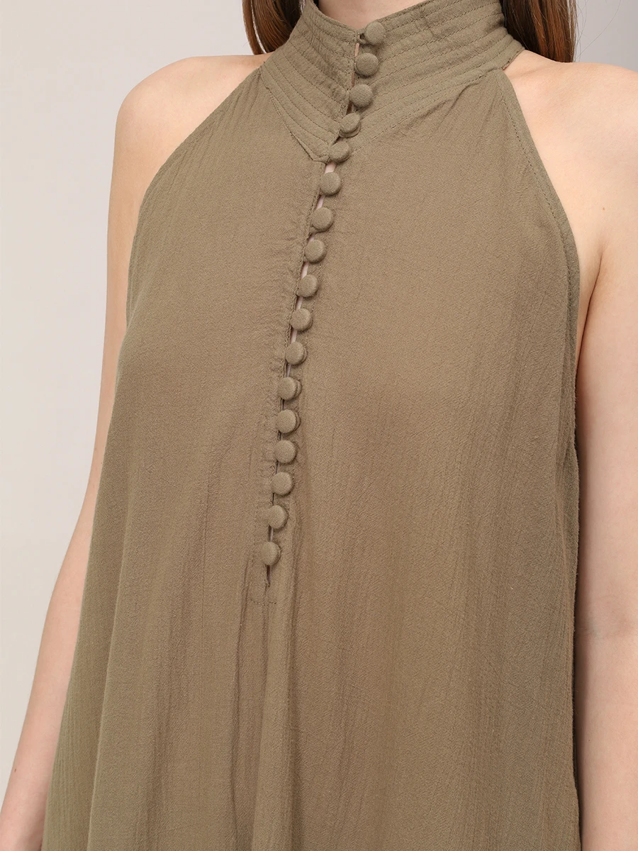 Платье хлопковое MAISON SAINT JULIEN Isola bella dress Хаки  Фото 5