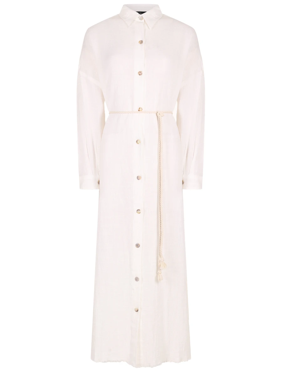 Платье-рубашка хлопковое MAISON SAINT JULIEN Mykonos long dress long sleeves Белый 