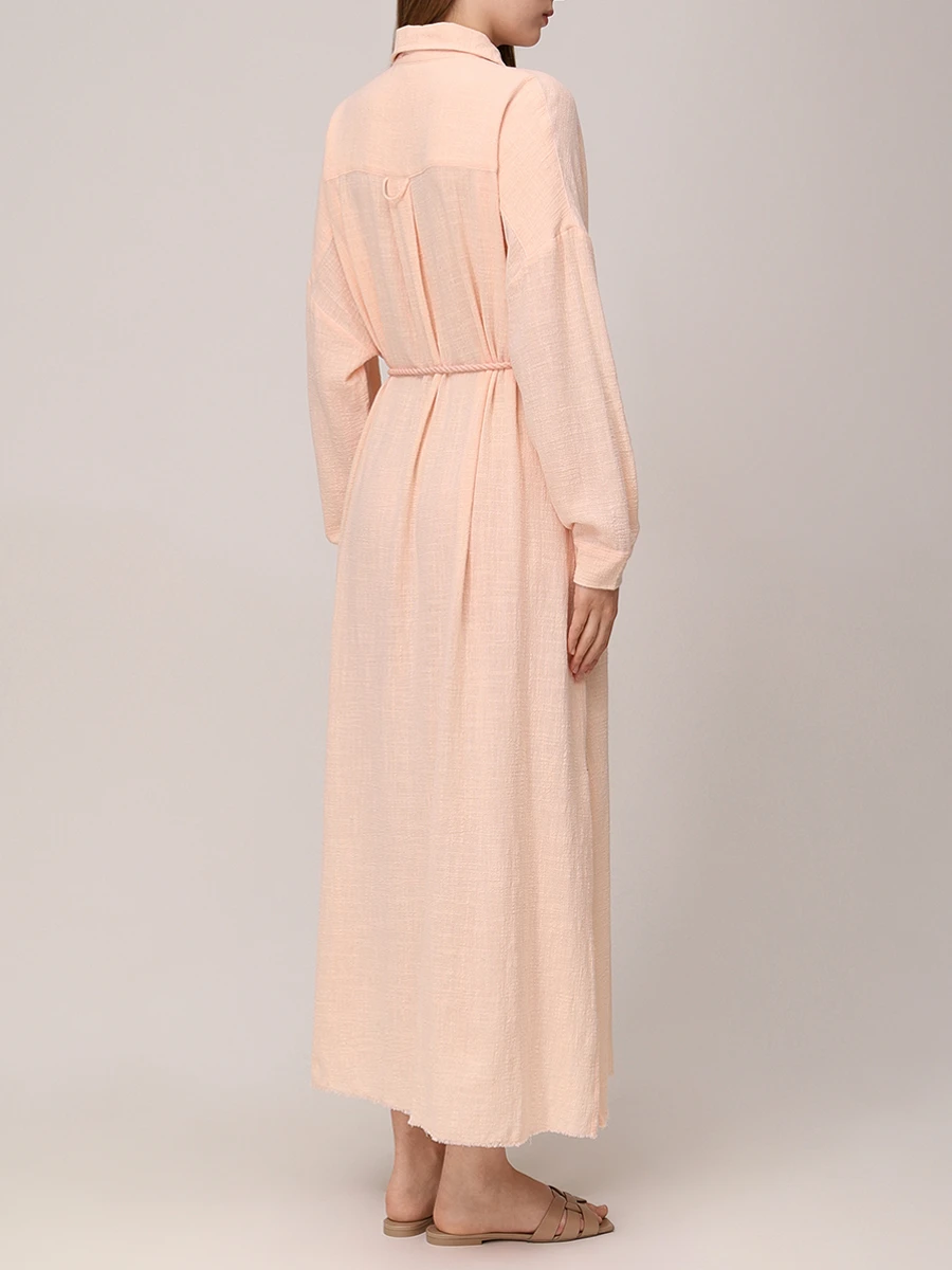 Платье-рубашка хлопковое MAISON SAINT JULIEN Mykonos long dress long sleeves Розовый  Фото 3