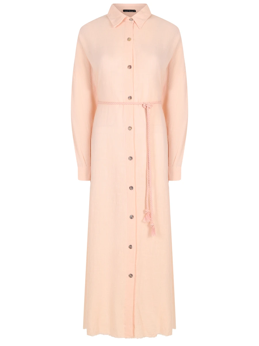 Платье-рубашка хлопковое MAISON SAINT JULIEN Mykonos long dress long sleeves Розовый 