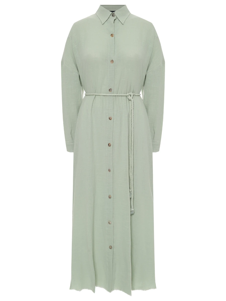 Платье хлопковое MAISON SAINT JULIEN Mykonos long dress long sleeves Зеленый 