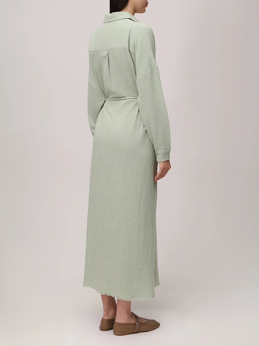 Платье хлопковое MAISON SAINT JULIEN Mykonos long dress long sleeves Зеленый  Фото 4