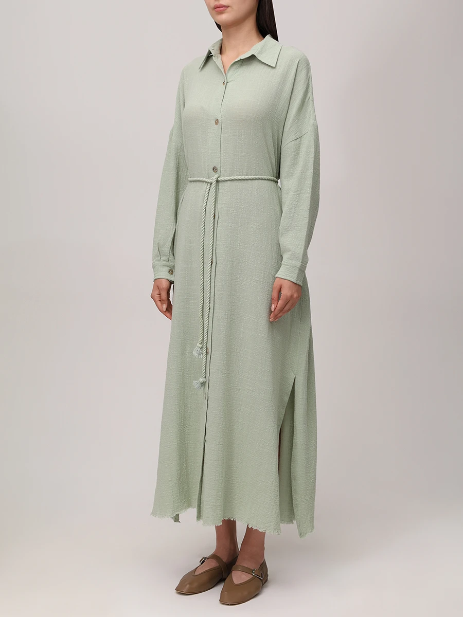 Платье хлопковое MAISON SAINT JULIEN Mykonos long dress long sleeves Зеленый  Фото 5