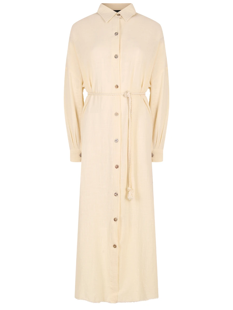 Платье-рубашка хлопковое MAISON SAINT JULIEN Mykonos long dress long sleeves Кремовый 