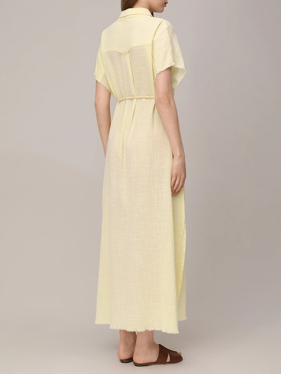 Платье-рубашка хлопковое MAISON SAINT JULIEN Mykonos long shirt dress Желтый  Фото 3