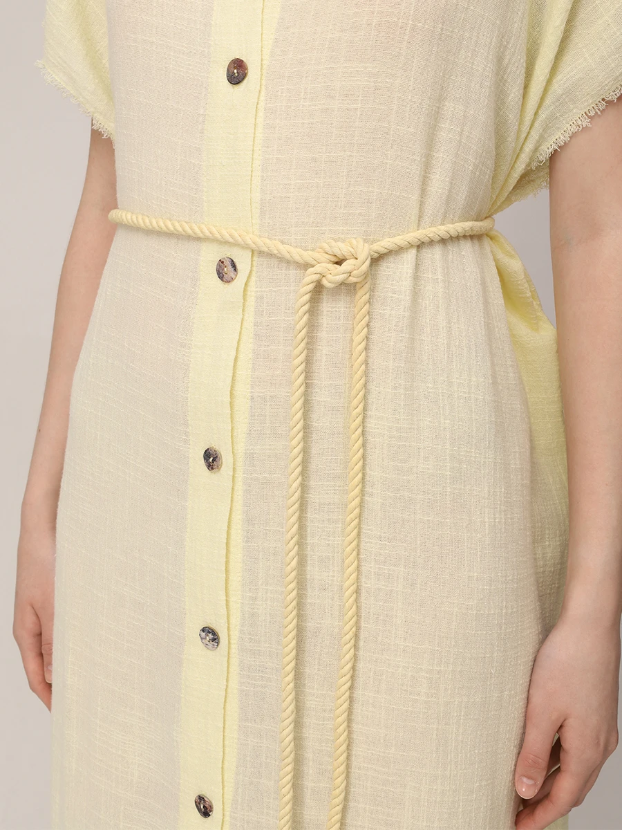 Платье-рубашка хлопковое MAISON SAINT JULIEN Mykonos long shirt dress Желтый  Фото 5