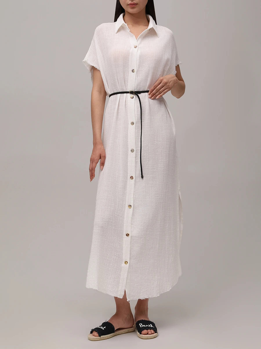 Платье хлопковое MAISON SAINT JULIEN Mykonos long shirt dress Белый  Фото 2
