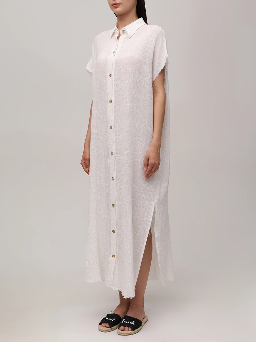 Платье хлопковое MAISON SAINT JULIEN Mykonos long shirt dress Белый  Фото 4