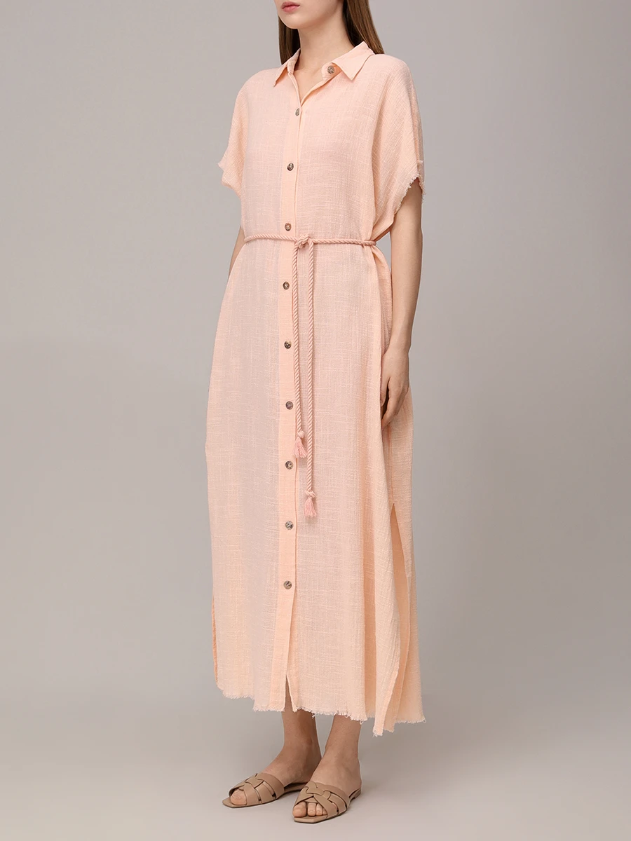 Платье-рубашка хлопковое MAISON SAINT JULIEN Mykonos long shirt dress Розовый  Фото 4