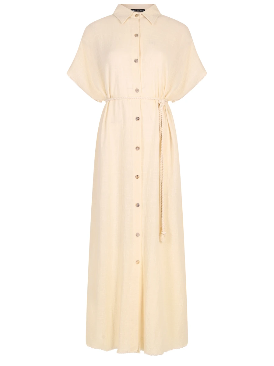 Платье-рубашка хлопковое MAISON SAINT JULIEN Mykonos long shirt dress Кремовый 