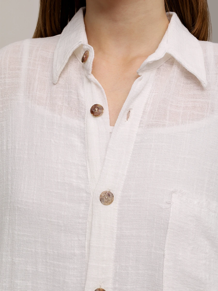 Рубашка хлопковая MAISON SAINT JULIEN Mykonos oversized shirt Белый  Фото 5